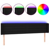 Maison Chic LED posteljno vzglavje - Vzglavna omarica črno 183x16x78/88 cm blago, (22077189) Cene