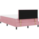 Box Spring Postelja z Mattresom Roza Mala Dvojna Žamet, (22052323) | Shoptok.si