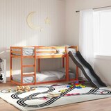  Krevet na kat s toboganom i ljestvama 75x190 cm od borovine | shoptok.hr