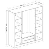 Hanah home ormar u sivoj boji kale 7508 (506MNR2487) | ePonuda.com