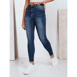 DStreet Jeansy damskie skinny z wysokim stanem granatowe Cene