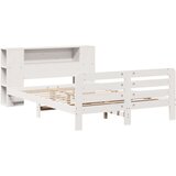 vidaXL Posteljni okvir brez vzmetnice bel 140x200 cm trdna borovina | Shoptok.si