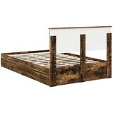 Krevet s od storage s uzglavljem Dimljeni hrast 135 x 190 cm | shoptok.hr