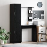 vidaXL Stol s pohranom Crni hrast Konstruirano drvo | shoptok.hr