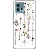 Teracell silikonska maska za Motorola Moto G72 Flower Print Skin bela Cene