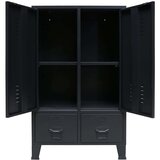  Kovinska omara v industrijskem stilu 67x35x107 cm črna | Shoptok.si