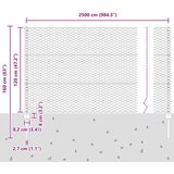 vidaXL Metalna ograda Set od 2 Siva, Crna Metal 25 x 1,2 m Izdržljiva | shoptok.hr