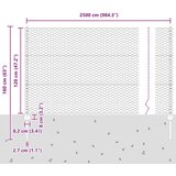 vidaXL Ograja za vrt Set 2 Siva, črna Kovina 25 x 1,2 m Vzdržljiva | Shoptok.si