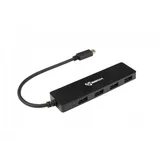 "S-BOX H 404 C USB hub 4-portni crni"
