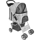  Zložljiv voziček za pse/mačke potovalni transporter siv | Shoptok.si