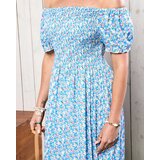 Resti Blue women's midi dress with floral pattern - Clothing | Shoptok.si