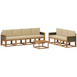 vidaXL Zunanja garnitura za sedenje z blazino 7 pcs Naravna, (5000281741) | Shoptok.si