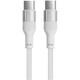 Ksix kabel USB-C na USB-C, 60W, silikonski, aluminijska legura, 1 m, bijeli | shoptok.hr