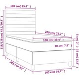  box spring s madracem LED crni 100x200 cm baršun | shoptok.hr