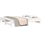  Izvlečna dnevna postelja bela 2x(100x200) cm trdna borovina, (20723605) | Shoptok.si