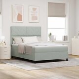  LED Box Spring Krevet Svijetlo siva 160 x 200 cm Baršun | shoptok.hr