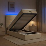  Krevet od pjene s madracem i LED-om Krem 90 x 200 cm Tkanina Slike