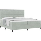 vidaXL Posteljni pod z vzmetnico svetlo siva 200x200 cm žamet, (22052479) | Shoptok.si