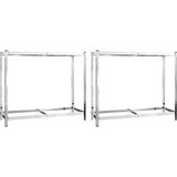  Stalci za gume s 2 razine 2 kom srebrni 110x40x110 cm čelični | shoptok.hr