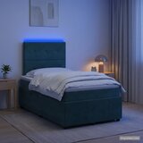  LED okvir za krevet s madracem Tamnozelena 120 x 200 cm Baršun | shoptok.hr