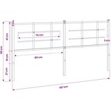  Metalno zamjensko uzglavlje bijelo 180 cm | shoptok.hr