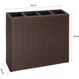 vidaXL Visoko cvetlično korito s 4 lonci poli ratan rjavo, (20618746) | Shoptok.si