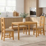  Blagovaonski set 4 kom. Bež Čvrsto Hrastovo Drvo | shoptok.hr