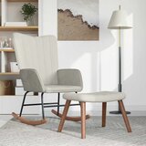  Stolica za ljuljanje s osloncem za noge krem bijela baršunasta | shoptok.hr