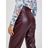 Orsay Burgundy women's faux leather trousers | shoptok.hr