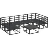 vidaXL Vrtna sedežna garnitura 7 pcs Črna Aluminij | Shoptok.si