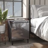 vidaXL Nočna omarica z nogami 2 kosa visok sijaj siva 40x30x50 cm | Shoptok.si