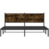 vidaXL Kovinski posteljni okvir z vzglavjem dimljen hrast 180x200 cm | Shoptok.si
