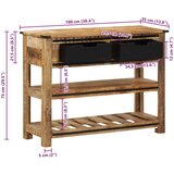  Konzolni stol 100 x 35 x 75 cm od masivnog drva manga | shoptok.hr