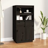 vidaXL Visoka komoda crna 60 x 40 x 116,5 cm od masivne borovine Cijene