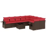 vidaXL 10-delni vrtni komplet sedežnih garnitur z blazinami rjav poli ratan, (5000294345) | Shoptok.si