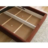 Bobochic Paris Opečnato oranžna oblazinjena zakonska postelja s prostorom za shranjevanje z letvenim dnom 180x200 cm Jade – | Shoptok.si