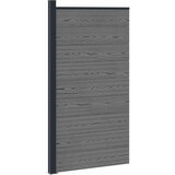 vidaXL Panel ograde 95 x 186 cm WPC i aluminij Siva - Siva (tamnosiva podloga) Cijene