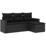  4-dijelni set vrtnih sofa od poliratana s jastucima crni | shoptok.hr