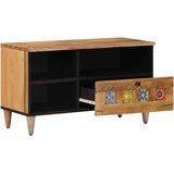 TV ormar s policom Prirodna 80 x 33 5 x 46 cm Čvrsto drvo manga - Prirodna | shoptok.hr