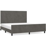  Posteljni okvir z vzglavjem temno siv 160x200 cm žamet, (20795134) | Shoptok.si