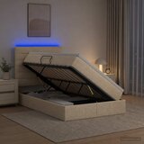  LED krevet za pohranu s madracem Krem 120 x 200 cm Tkanina | shoptok.hr