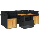 vidaXL 7-dijelni set vrtnih sofa od poliratana s jastucima crni bagrem | shoptok.hr