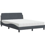 Krevet s madracem Dover tamnosivi 140x190 cm baršunasti | Eponuda.ba