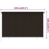  Vanjska roleta za zamračivanje 240 x 140 cm smeđa HDPE | shoptok.hr
