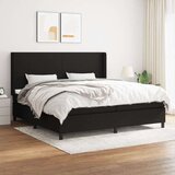  Box spring postelja z vzmetnico črn 200x200 cm blago, (20761083) Cene