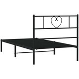 Metalni okvir za krevet s uzglavljem crni 100x200 cm | shoptok.hr