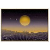  Slika - Futuristic landscape 3 (1 Part) Wide 90x60 U prirodnom drvenom okviru | shoptok.hr