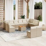 Maison Chic Seti vrtnega pohištva - Vrtna garnitura - Vrtni pohištvo set 13-delna z blazinami bež poli ratan, (21810779) | Shoptok.si