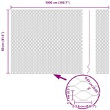 vidaXL Šesterokutna Ograda Siva 0.8 x 10 m Čelik Cijene