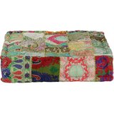  Tabure s patchworkom četvrtasti pamučni 50 x 50 x 12 cm zeleni | shoptok.hr